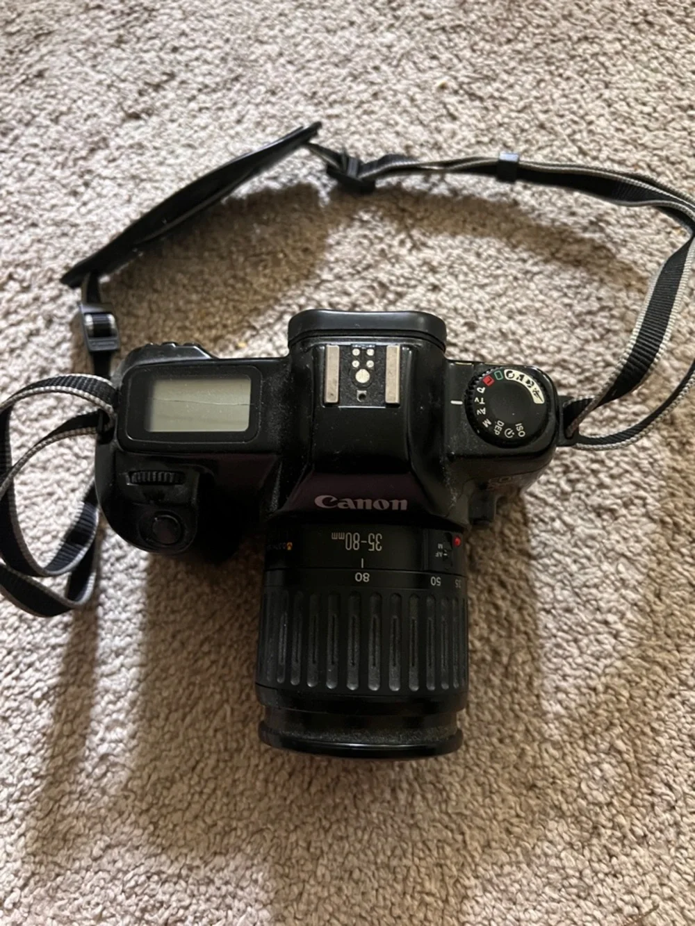 Canon Black SLR Camera with 35-80mm Zoom Lens